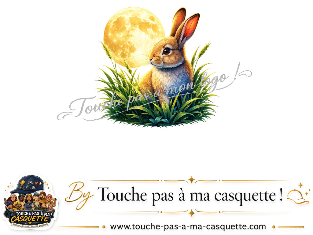 Motif Lapin sous la lune utilisé sur la casquette