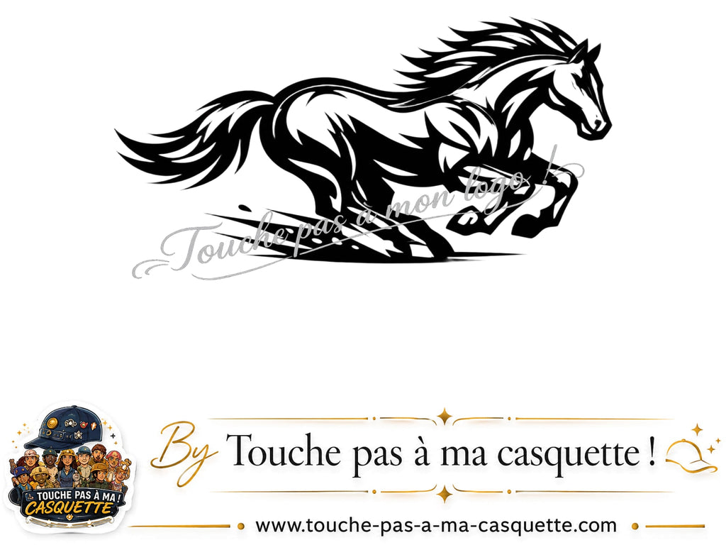 Visuel logo127 - Cheval au galop pour casquette personnalisée
