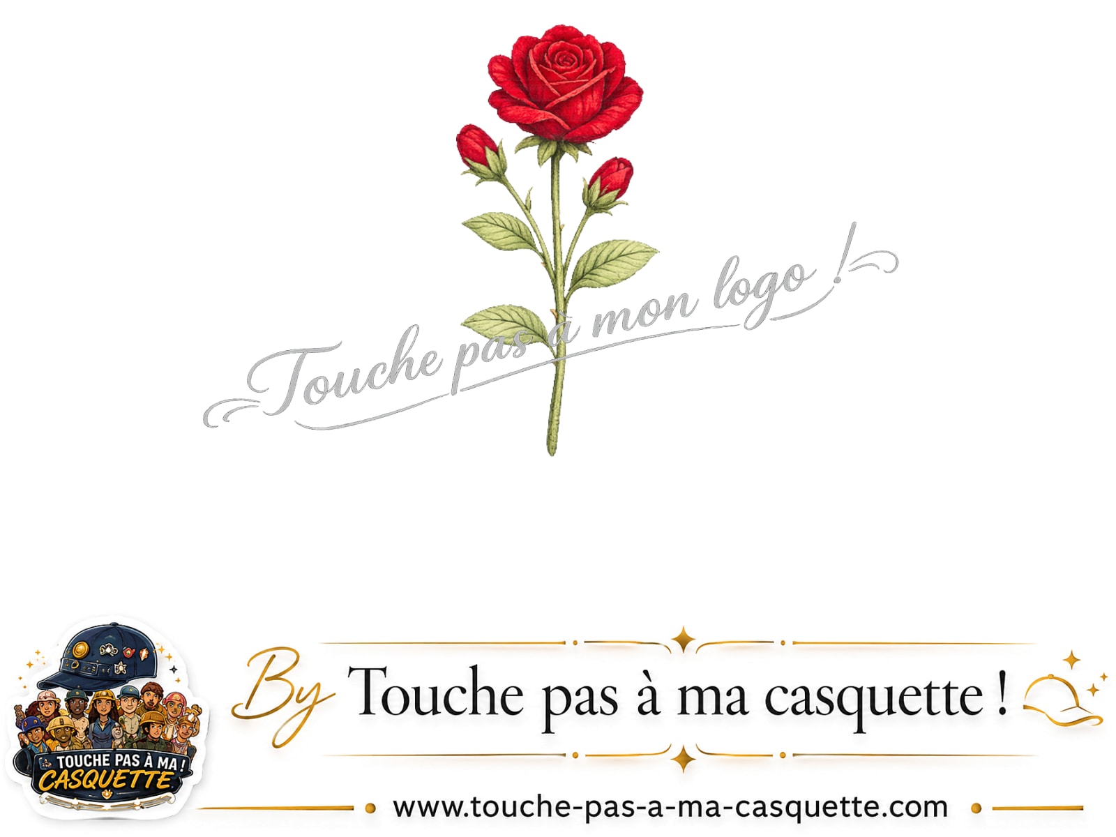 Visuel logo199 - Rose florale pour casquette personnalisée