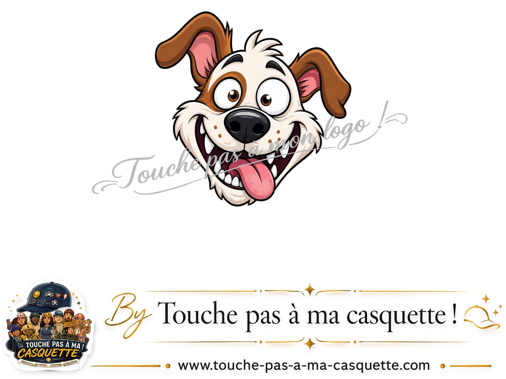 Visuel logo181 - Chien souriant pour casquette personnalisée