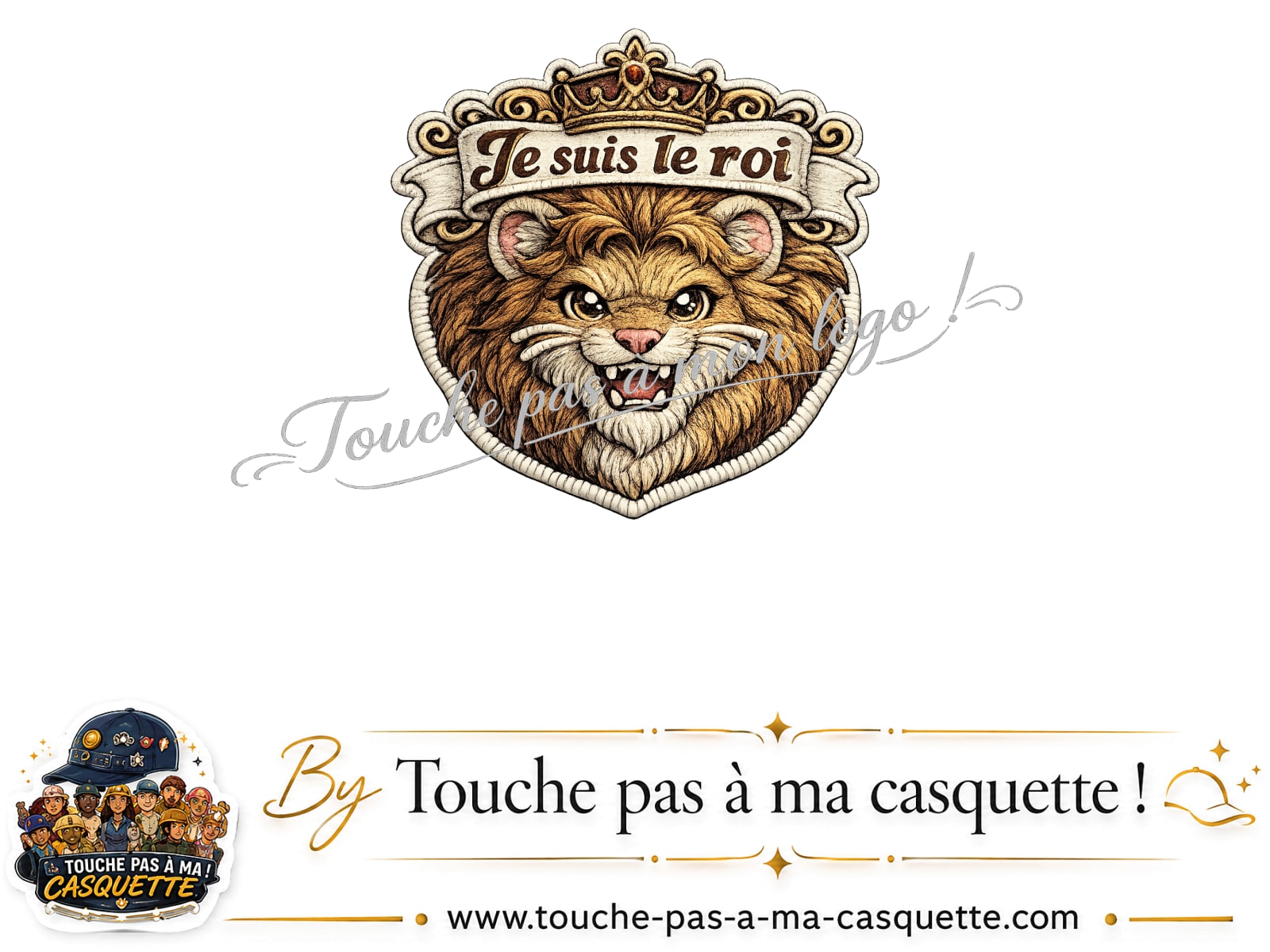 Logo logo40 / motif Lion roi je suis le roi utilisé sur la casquette 7 cm