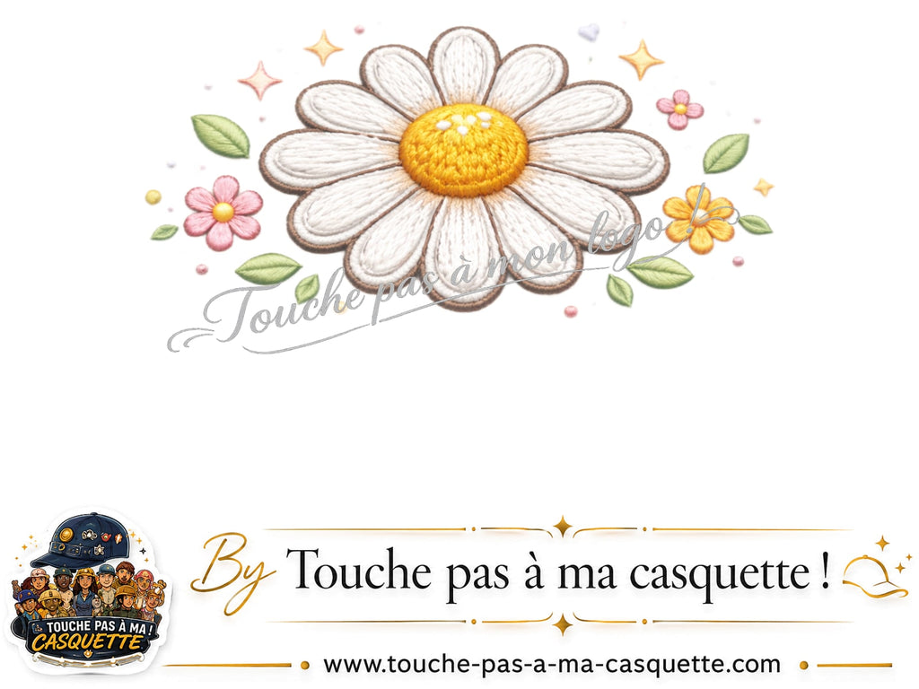 Logo Marguerite horizontale pour casquette Violet délavé