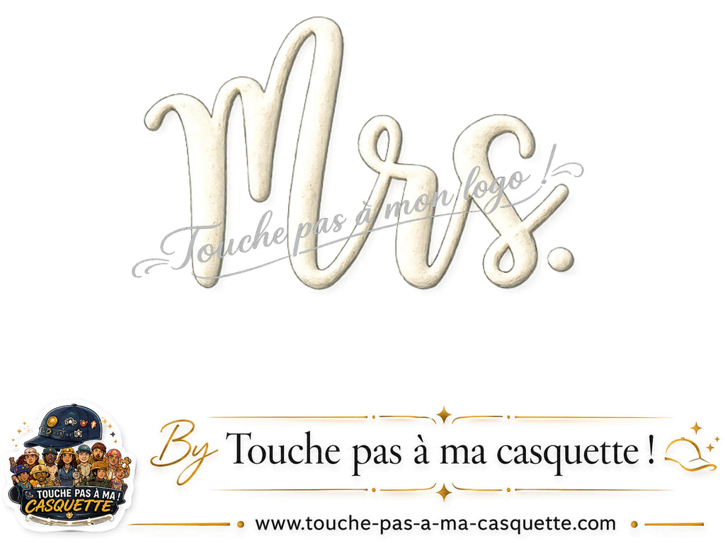 Logo Mrs blanc pour casquette Beige foncé délavé