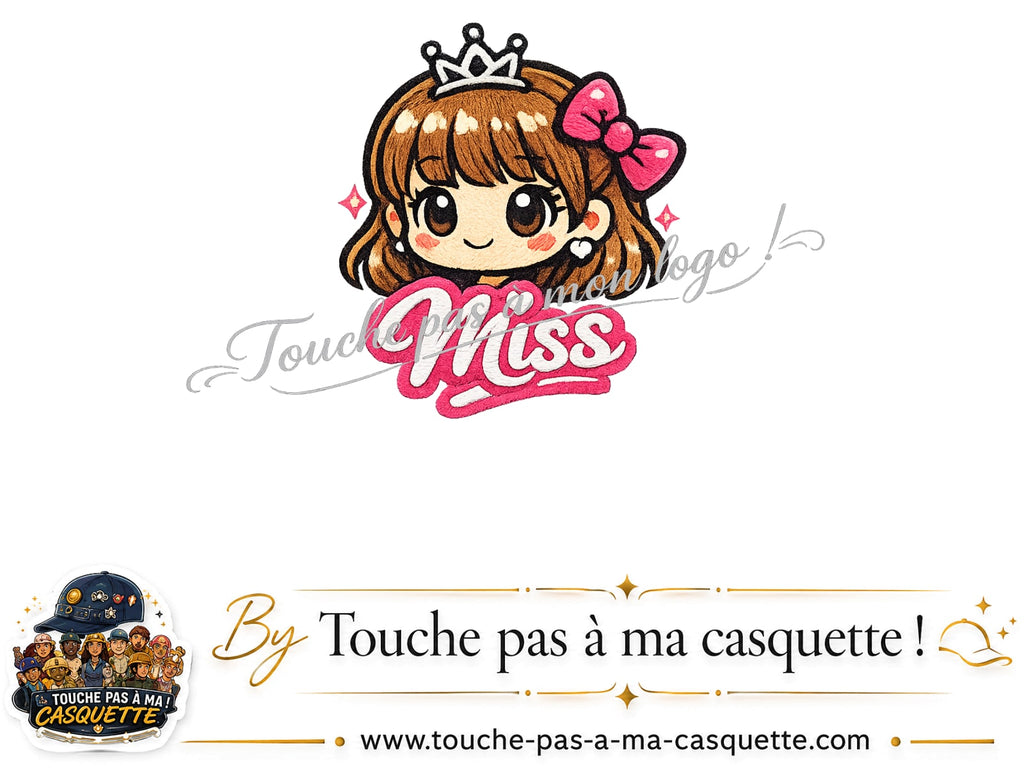 Logo Miss fille pour casquette Beige clair délavé