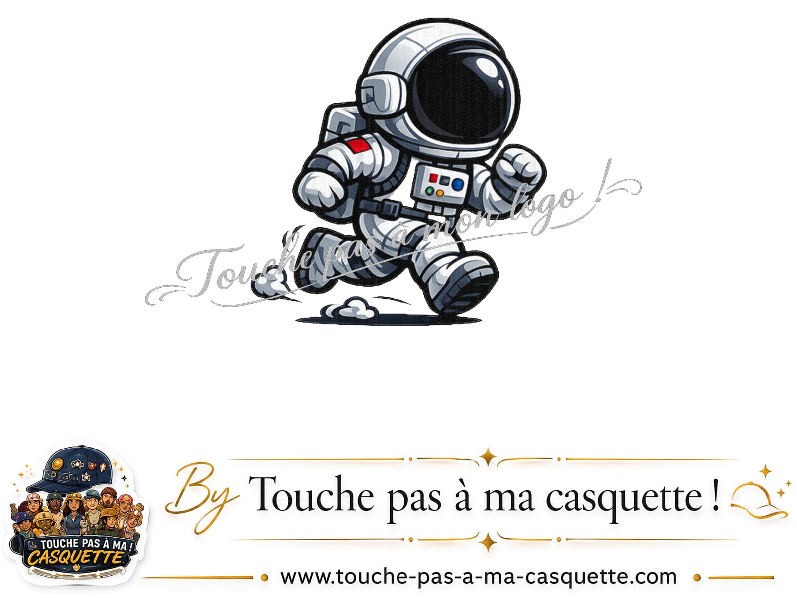 Logo Astronaute chibi pour casquette Gris délavé