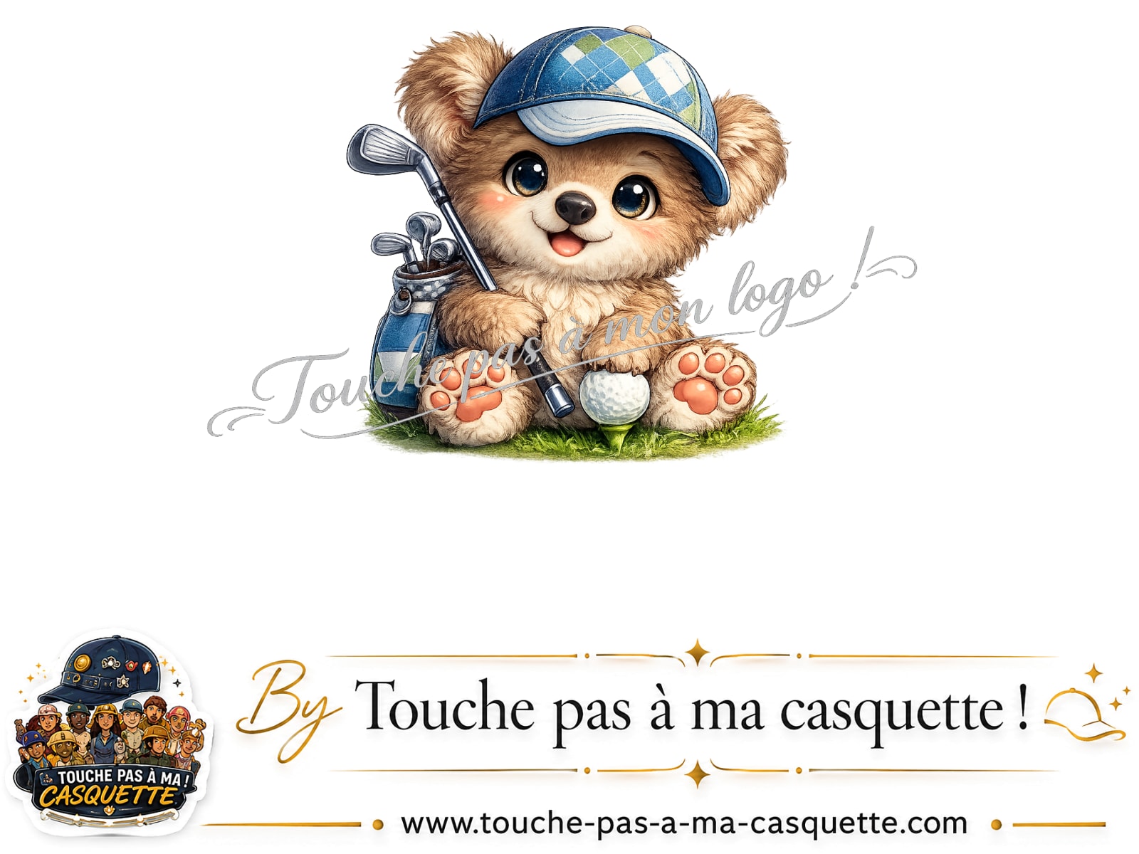 Logo Ourson golf pour casquette Violet délavé