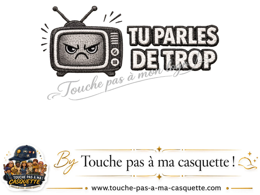 Logo Télé tu parles trop pour casquette Vert foncé délavé