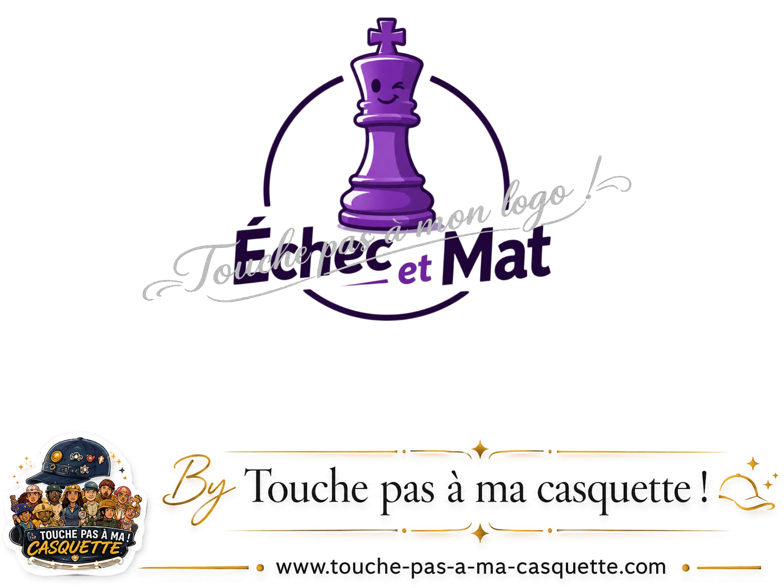 Visuel logo134 - Échec mat couronne pour casquette personnalisée