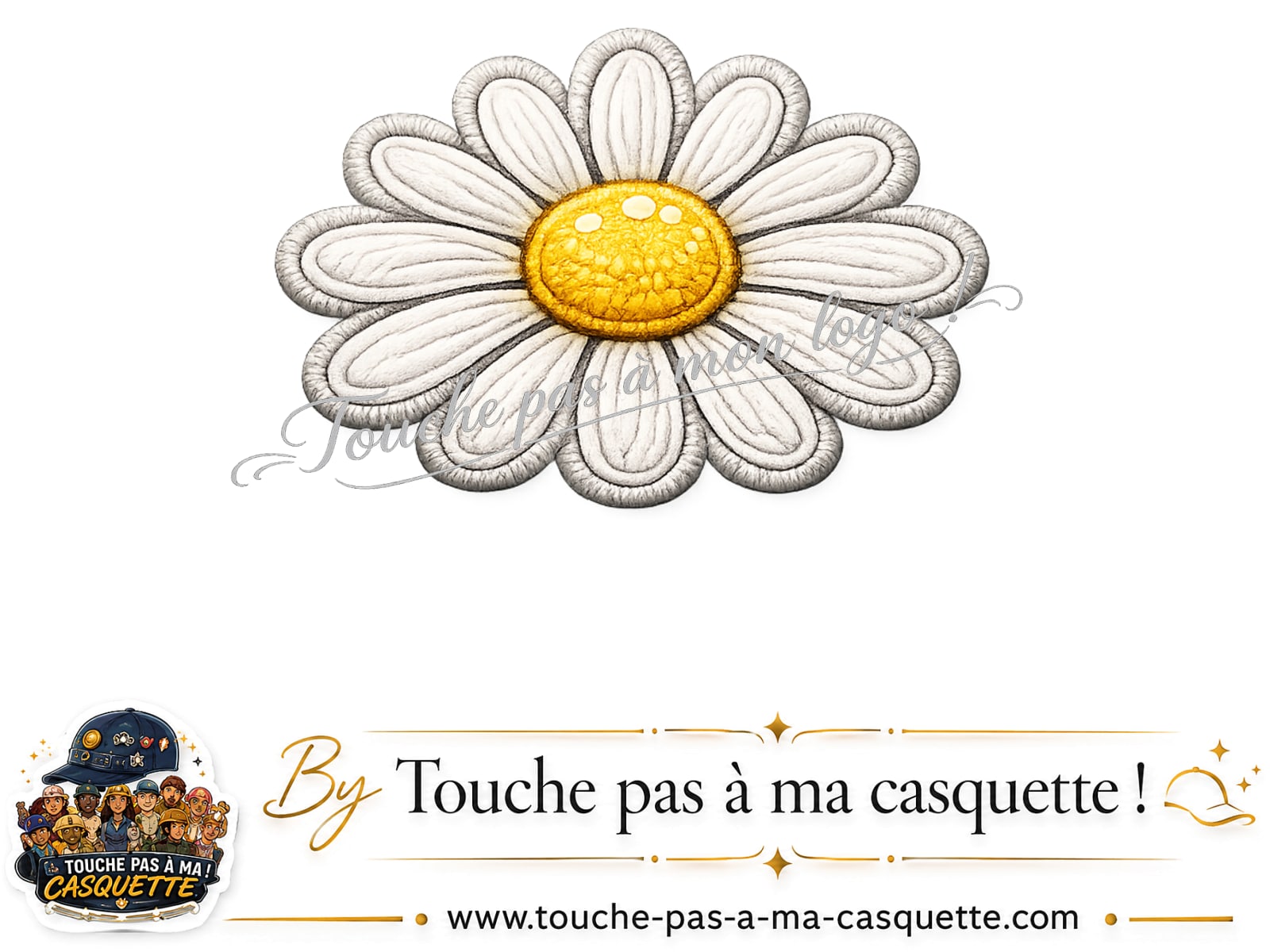 Logo Marguerite simple pour casquette Orange délavé - Corail délavé
