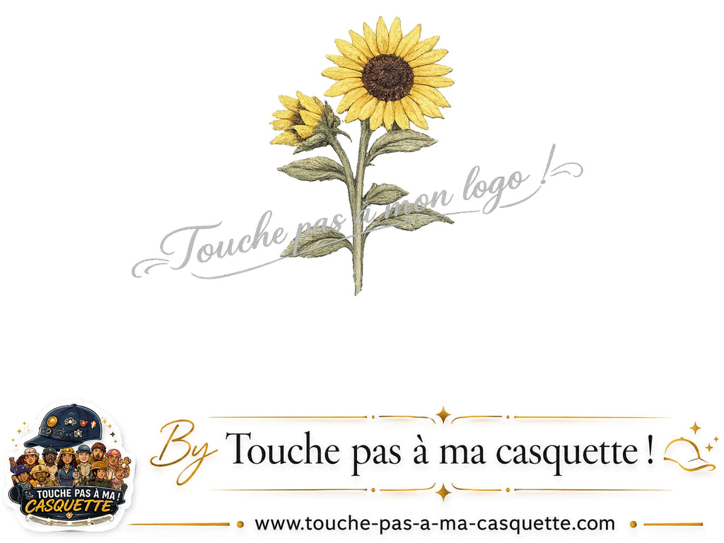 Logo logo12 / motif Tournesol avec tige utilisé sur la casquette 3 cm