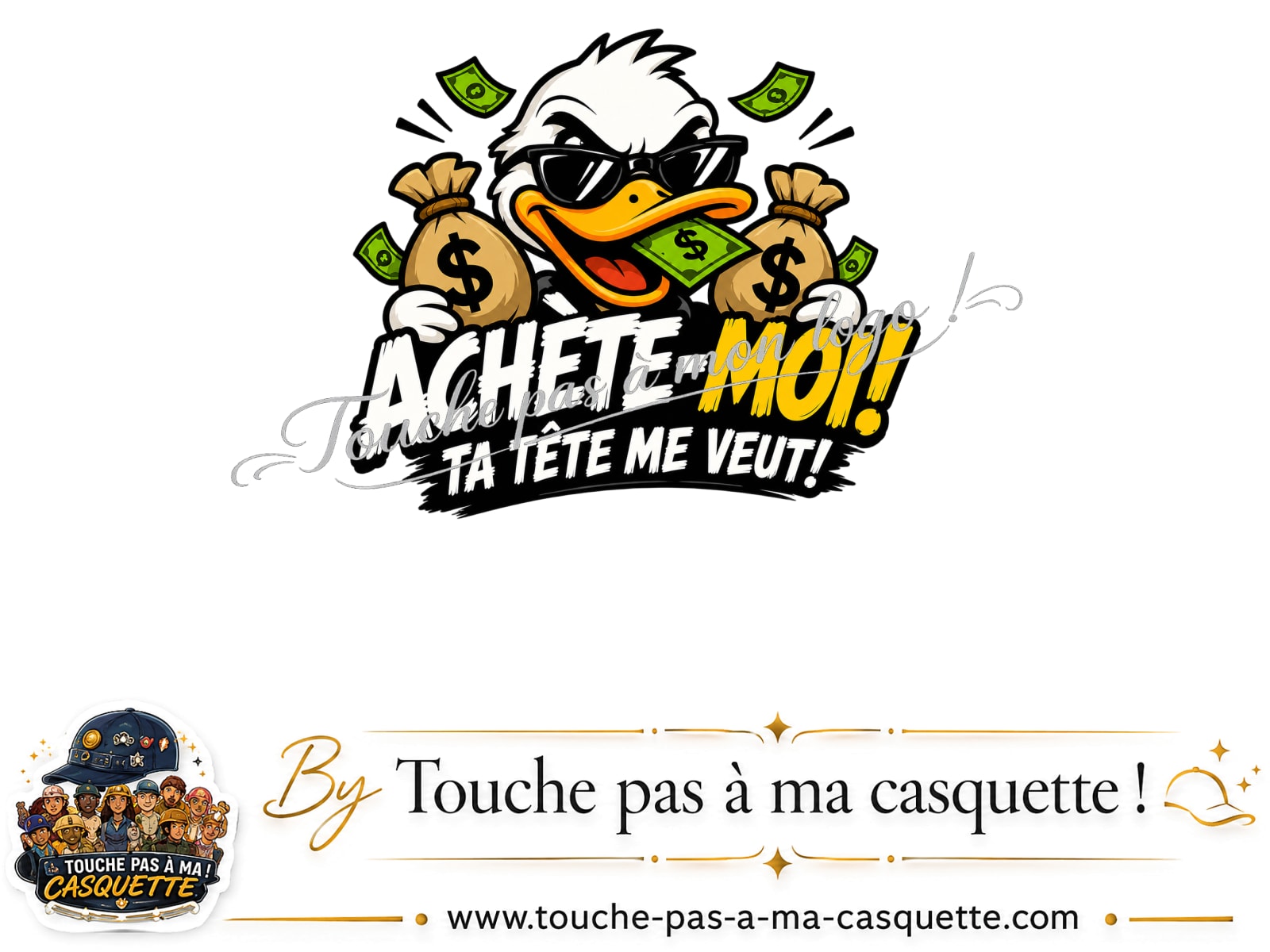 Visuel logo124 - Canard argent pour casquette personnalisée