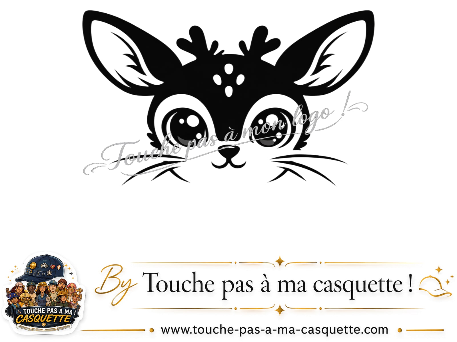 Logo logo3 / motif Biche mignonne utilisé sur la casquette 3 cm