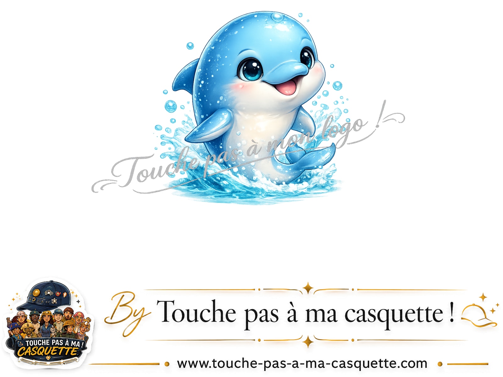 Logo Dauphin pour casquette Rouge délavé - Bordeaux délavé