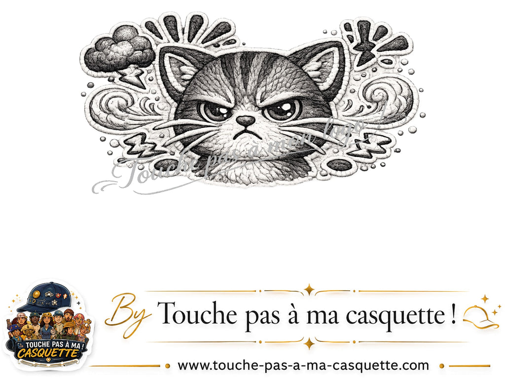 Logo logo1 / motif Chat colère ornemental utilisé sur la casquette 5 cm