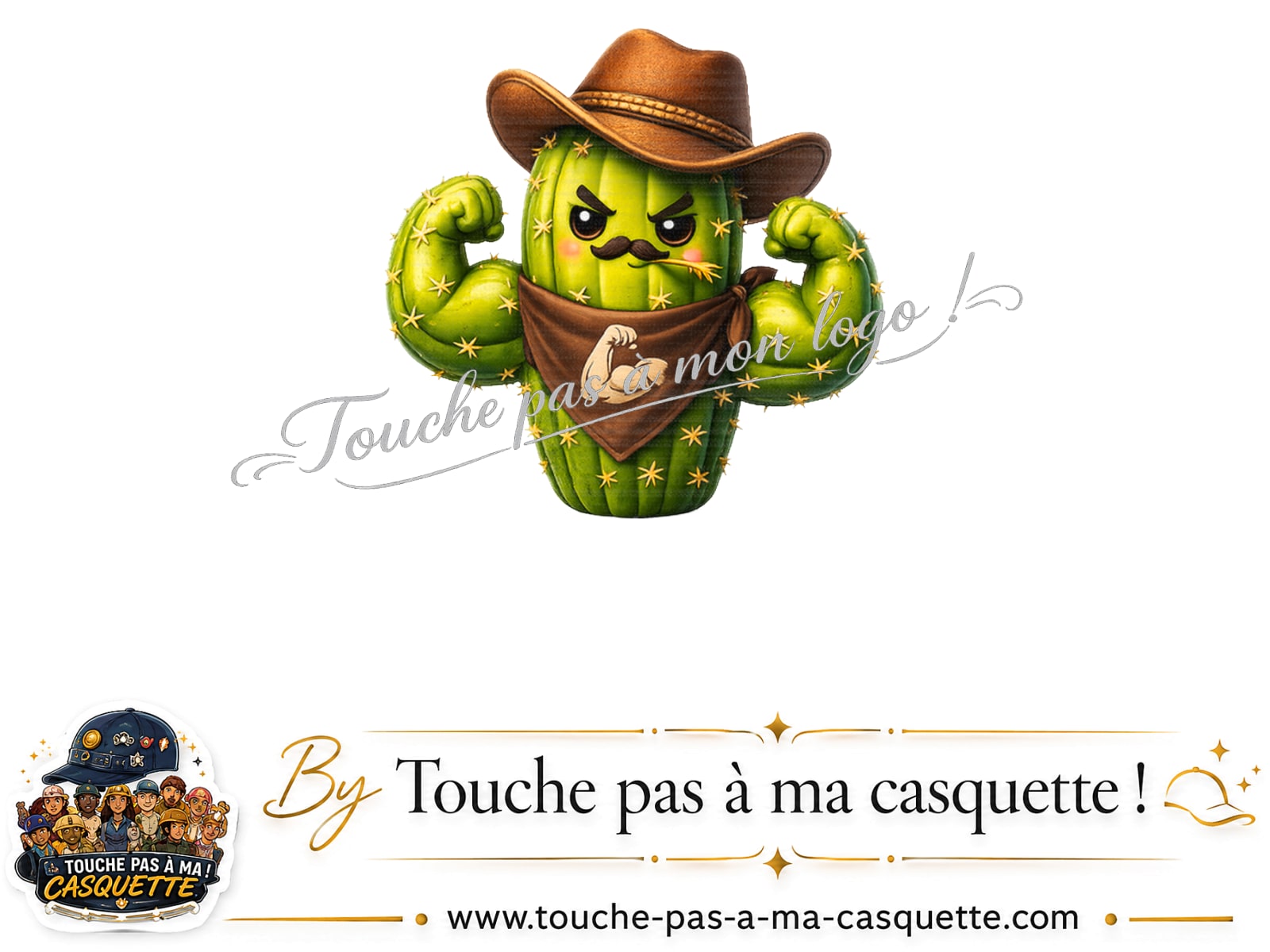 Visuel logo194 - Cactus cowboy pour casquette personnalisée