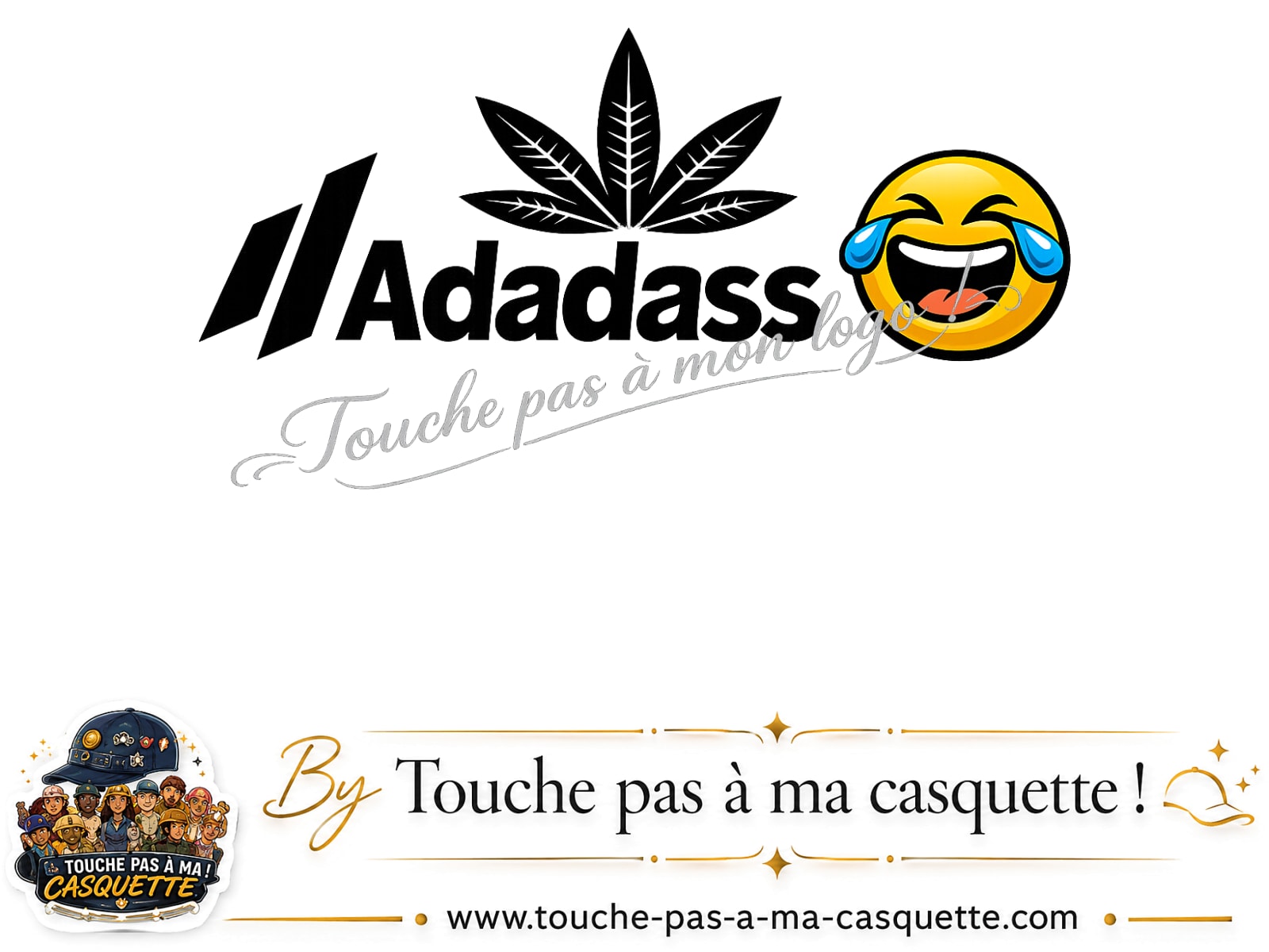 Logo logo37 / motif Adadass emoji rieur utilisé sur la casquette 3 cm