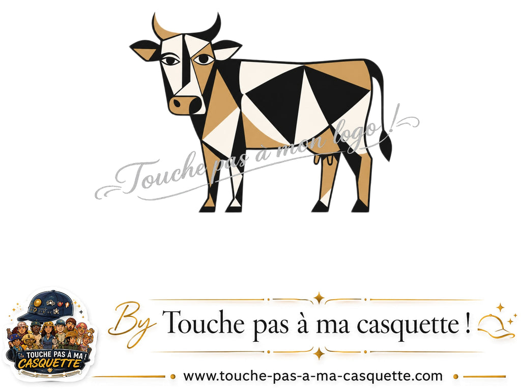 Visuel logo149 - Vache géométrique pour casquette personnalisée