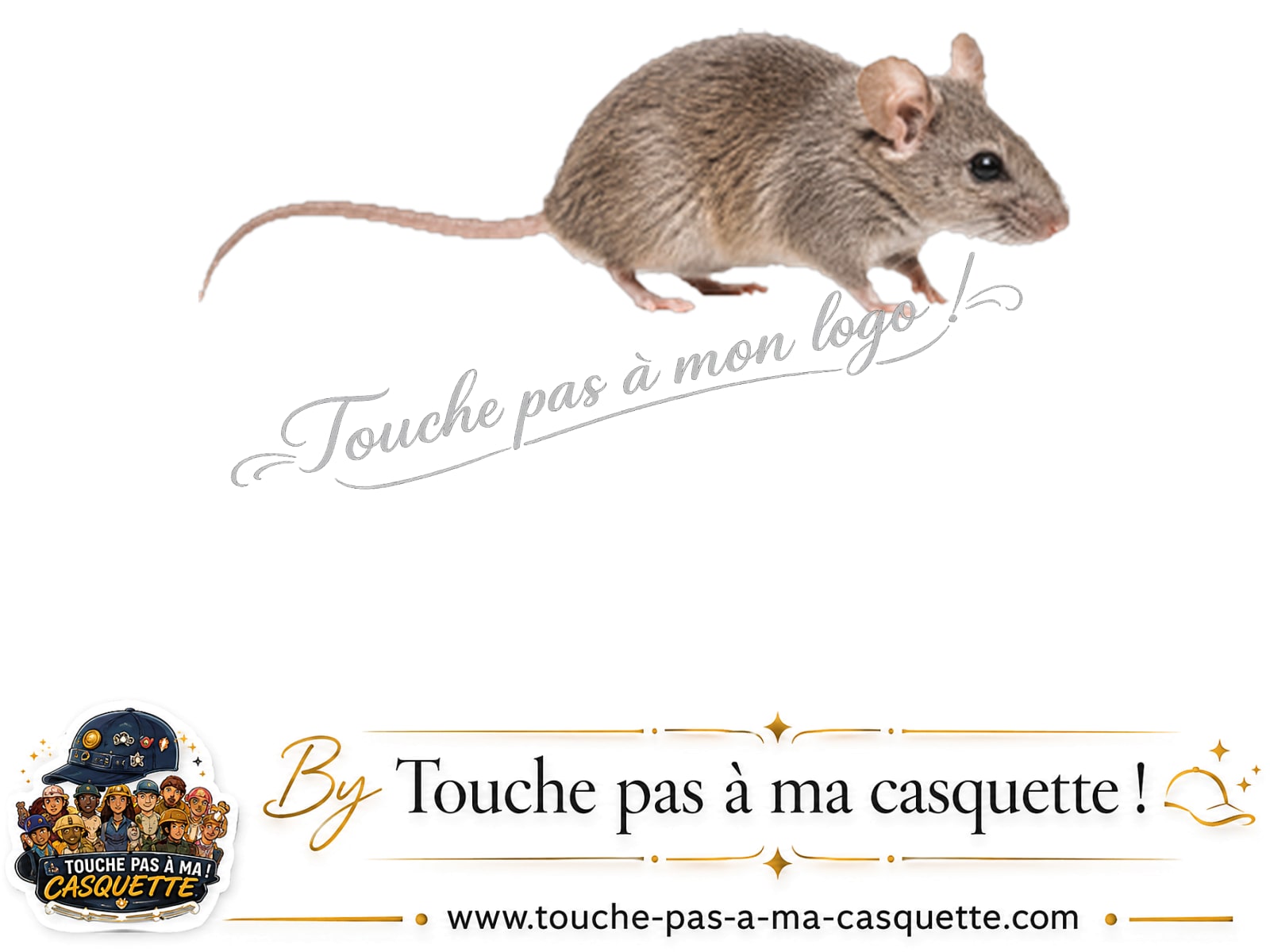 Logo Souris pour casquette Beige clair délavé
