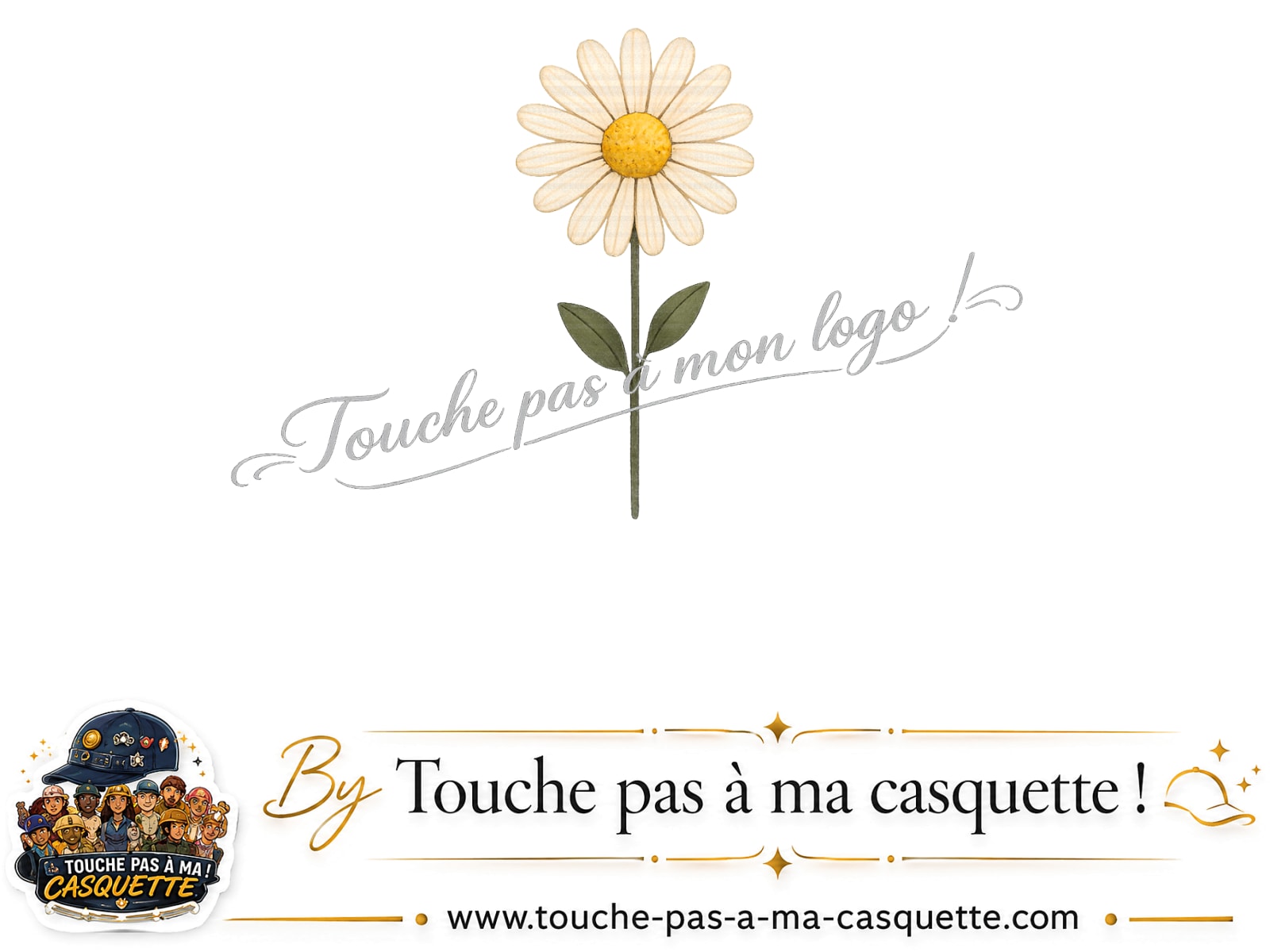 Logo Marguerite simple pour casquette Violet délavé