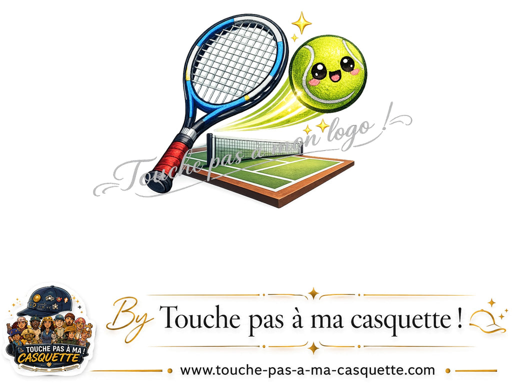 Logo Tennis court raquette pour casquette Jaune délavé - Moutarde délavé