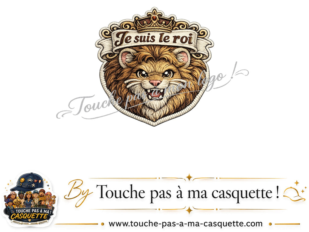 Logo logo40 / motif Lion roi je suis le roi utilisé sur la casquette 5 cm