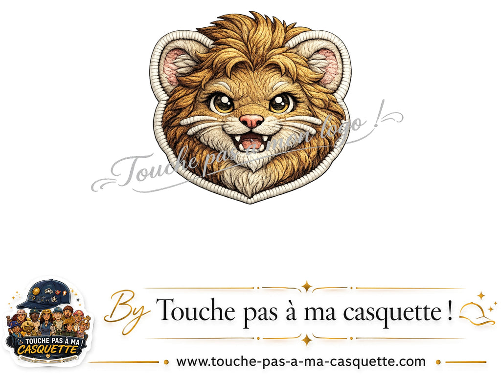 Logo logo39 / motif Lion souriant utilisé sur la casquette 3 cm