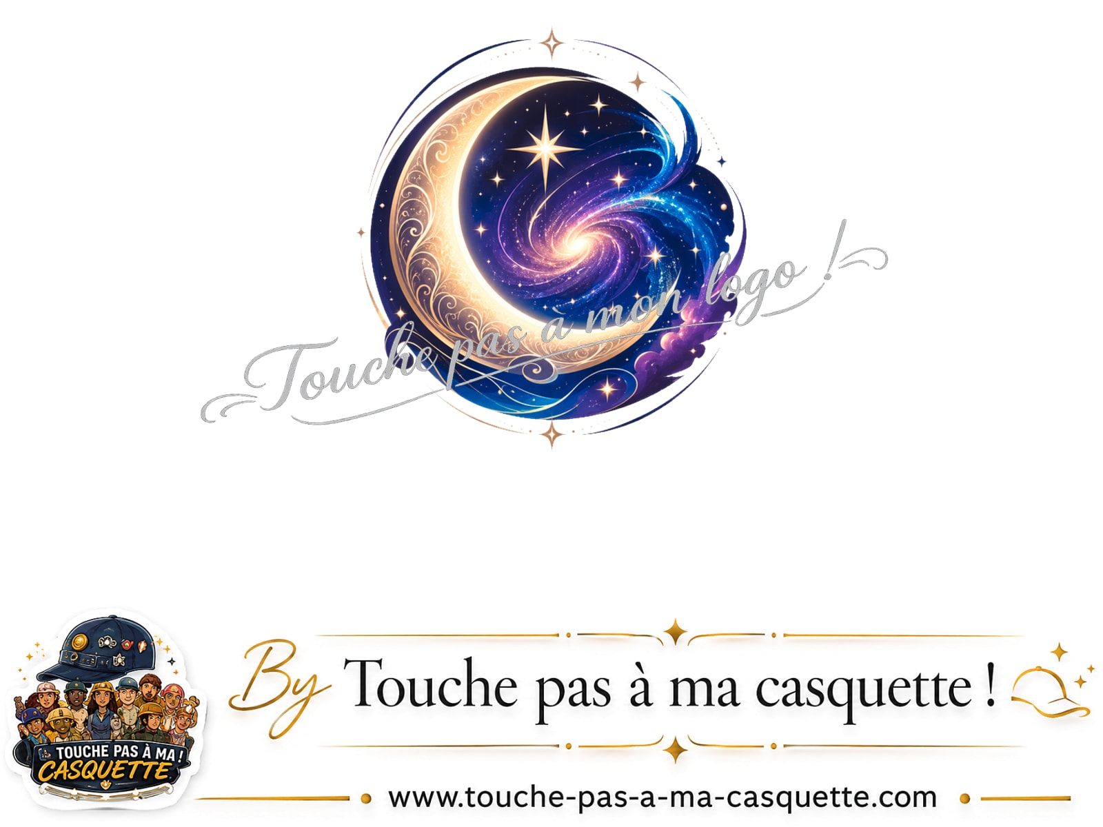 Logo Galaxie lune pour casquette Noir délavé