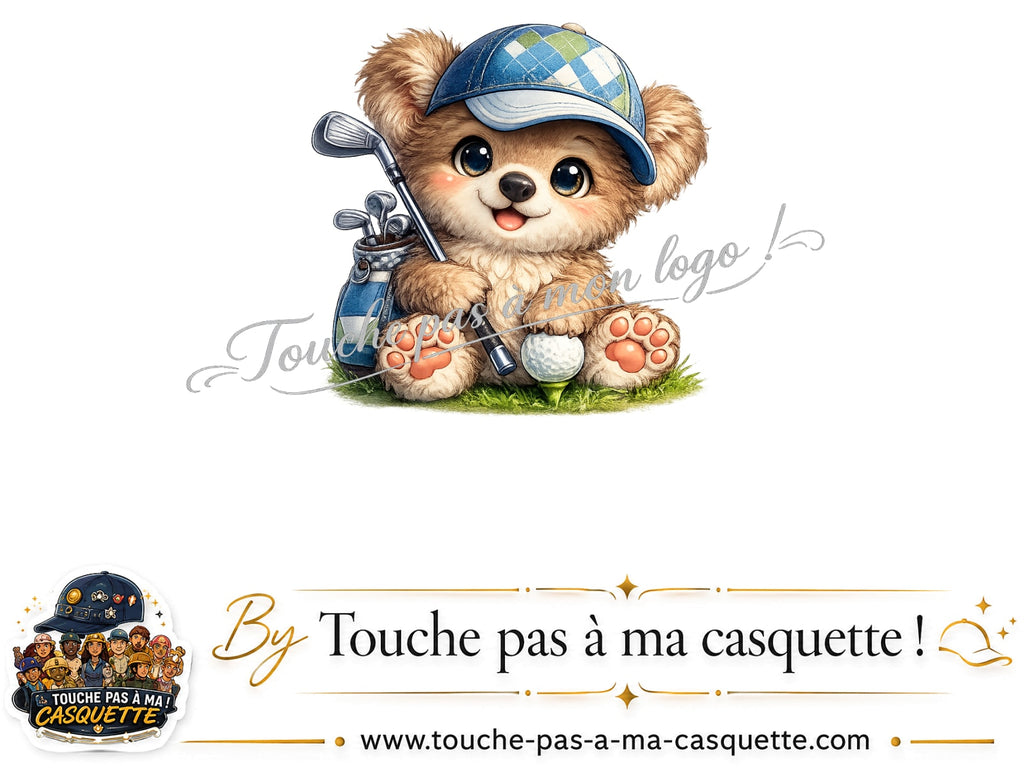 Logo Ourson golf pour casquette Orange délavé - Corail délavé