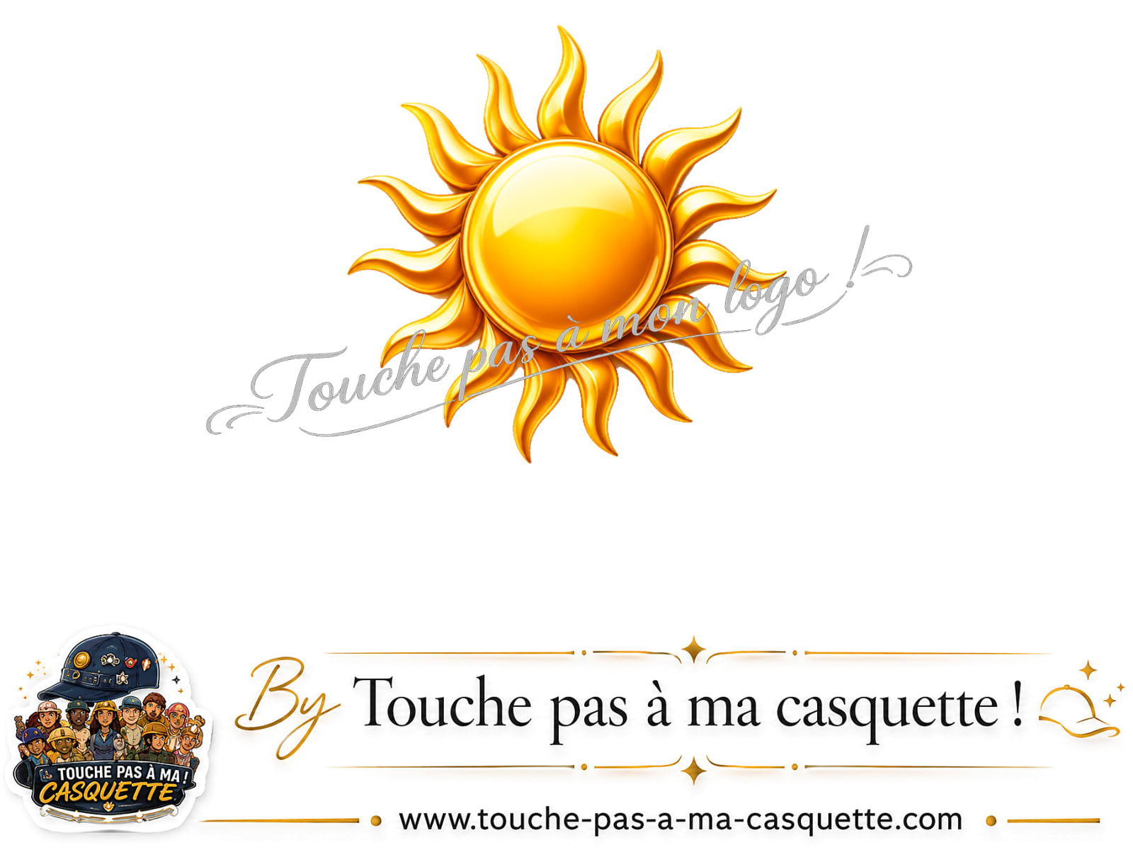 Logo Soleil brillant pour casquette Rouge délavé - Bordeaux délavé