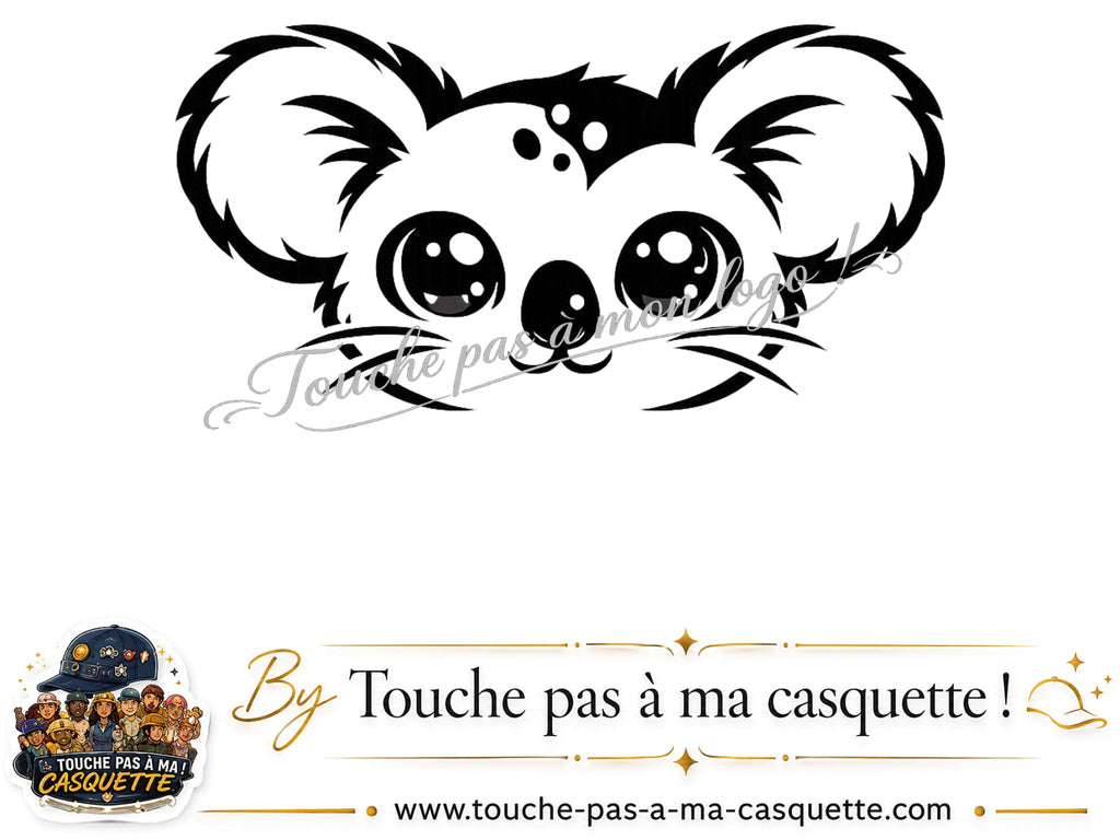 Logo Koala visage pour casquette Bleu ciel délavé