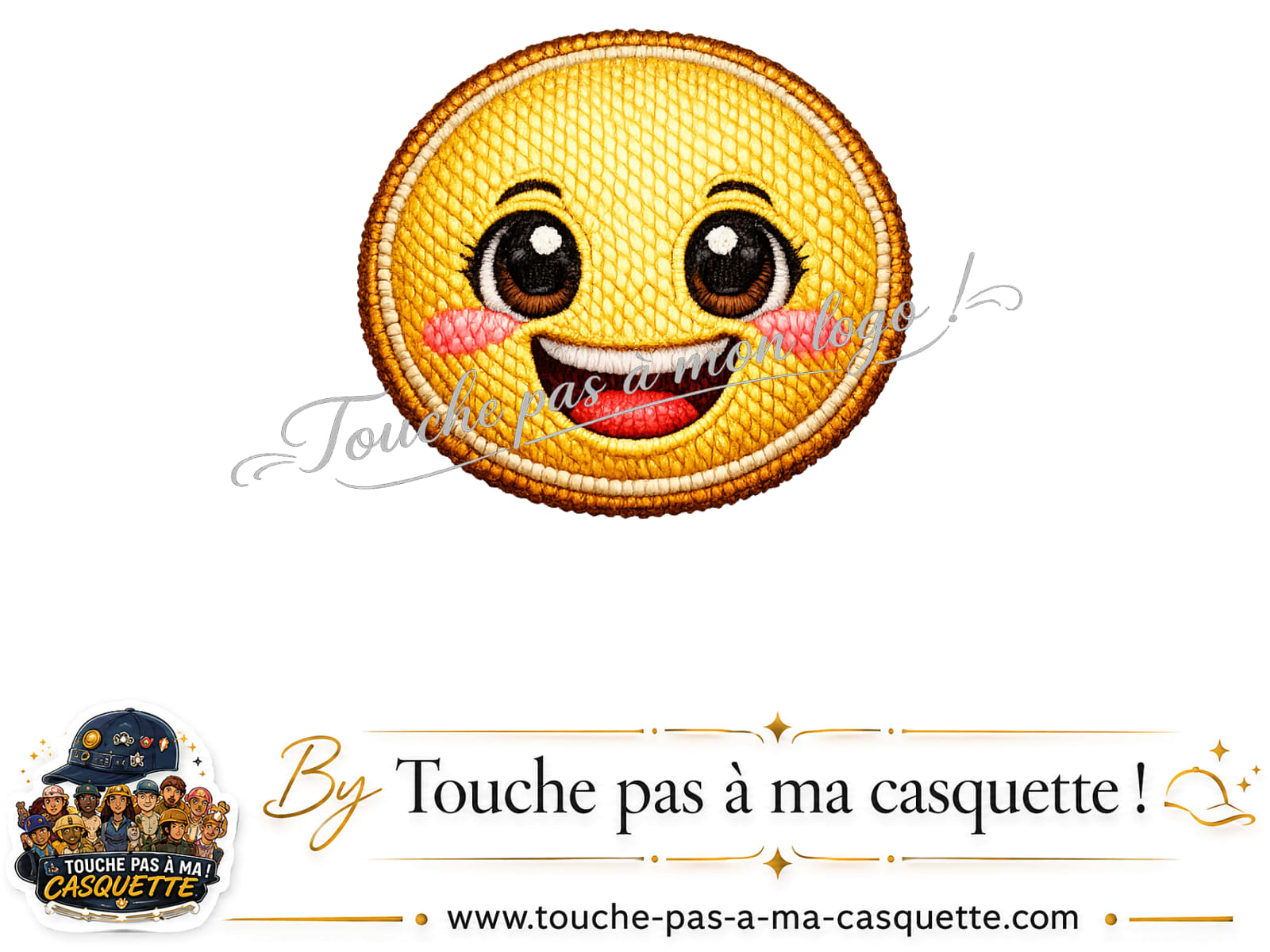 Logo logo9 / motif Emoji souriant utilisé sur la casquette 7 cm