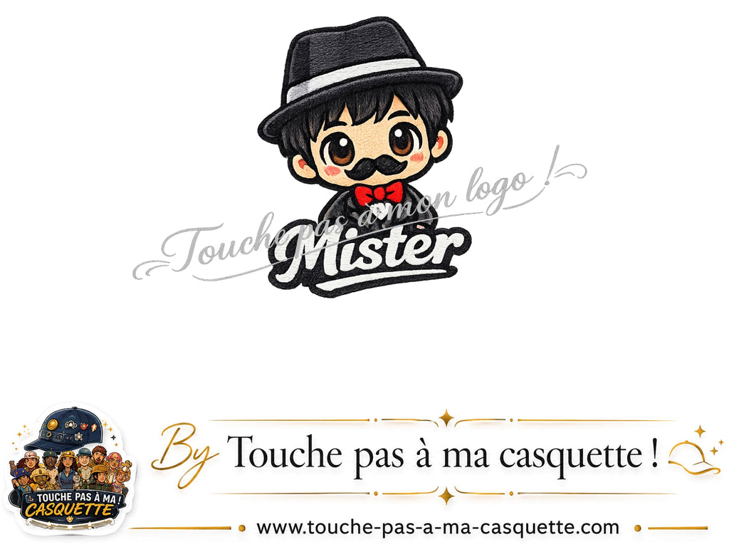 Logo Mister garçon pour casquette Vert foncé délavé