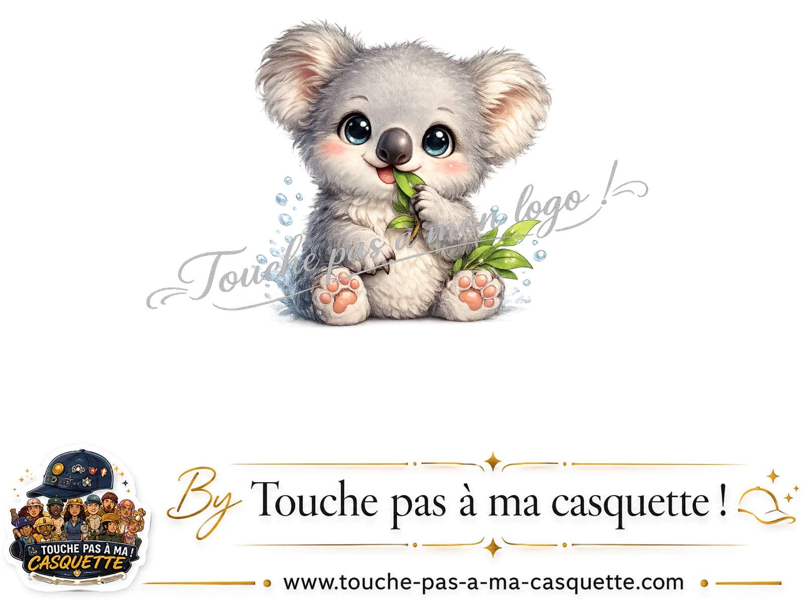 Logo Koala bambou pour casquette Rouge délavé - Bordeaux délavé