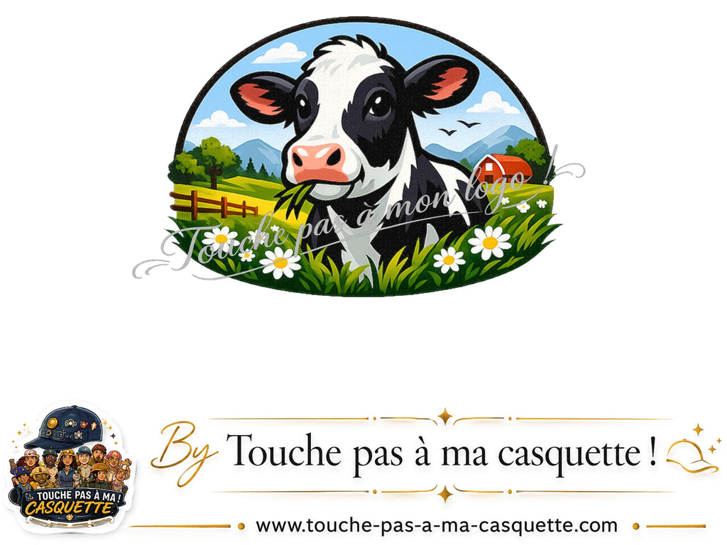 Logo Vache paysage pour casquette Bleu marine délavé