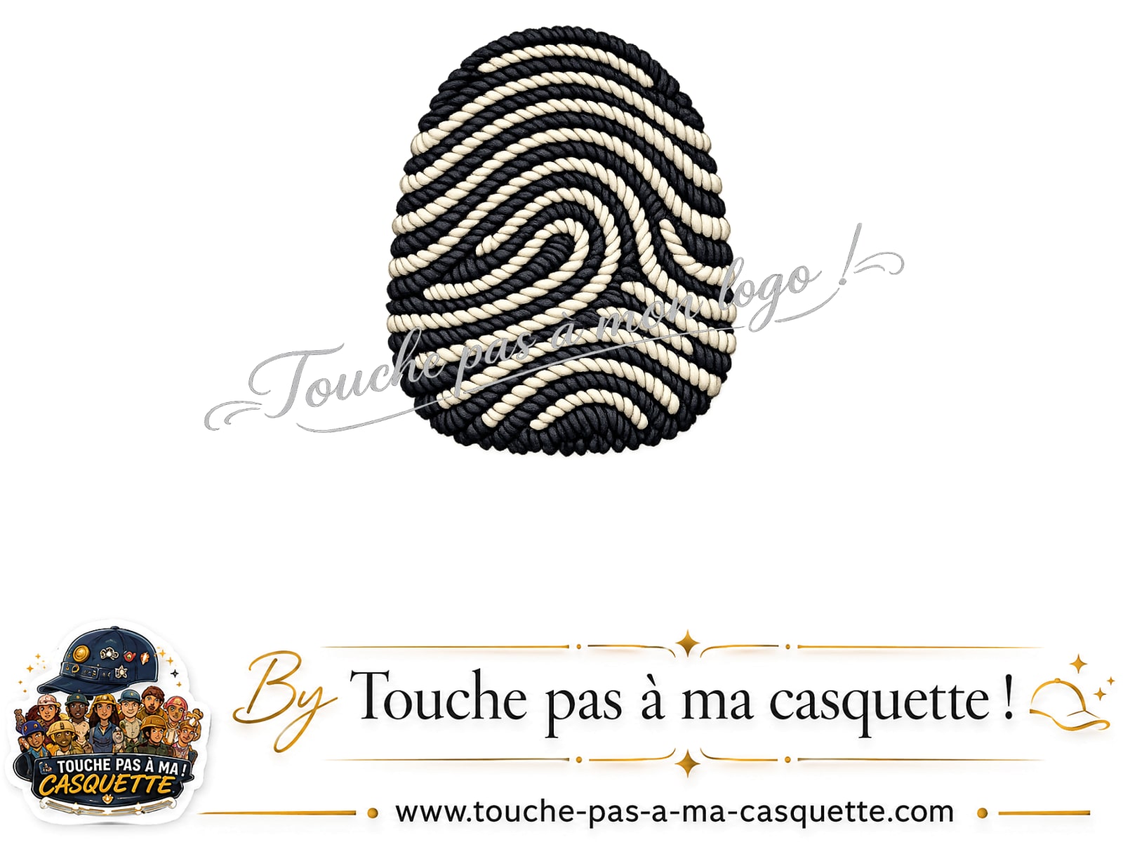 Logo Empreinte digitale pour casquette Noir délavé