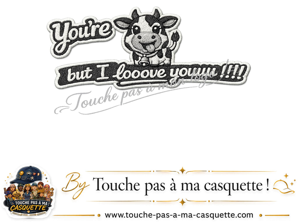 Logo Vache message anglais pour casquette Gris délavé