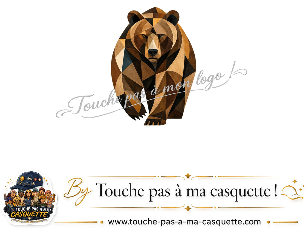 Visuel logo172 - Ours géométrique pour casquette personnalisée